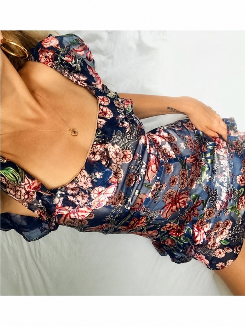 FOR LOVE & LEMONS Flora‎ Silk Mini Dress Sz Small